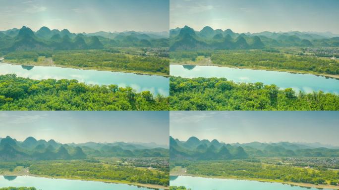 桂林乌桕滩航拍延时大气经典山水风景片头
