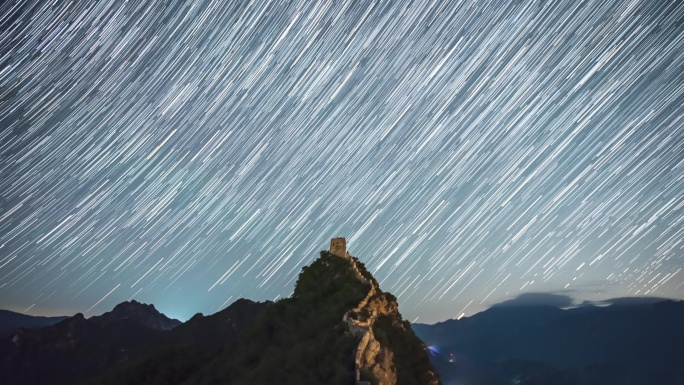 司马台长城星空延时 长城星轨