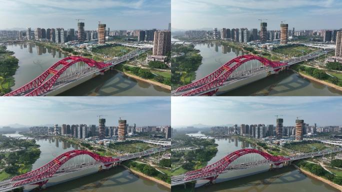 【4K正版】航拍赣州章江新世纪大桥车流