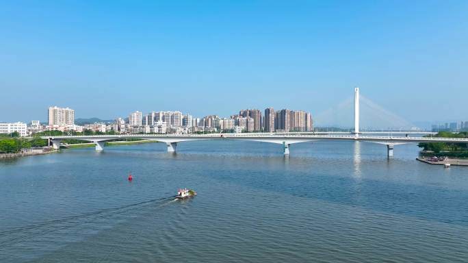 【4K】惠州市惠城区合生大桥蓝天轮船
