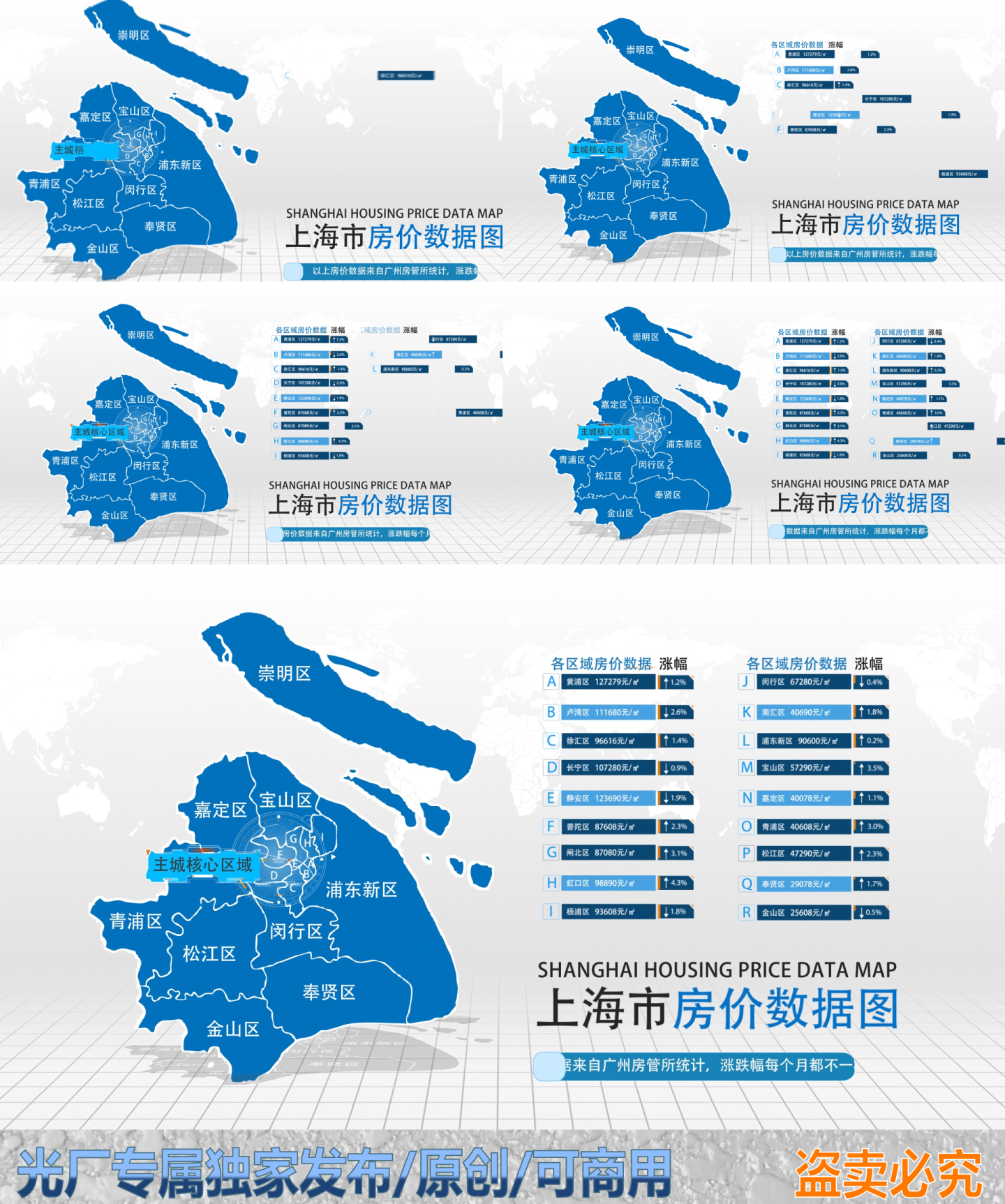 上海房价数据图AE模板
