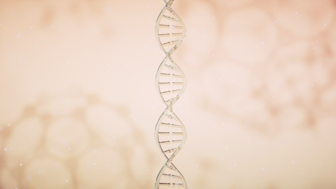 金色DNA螺旋结构3D渲染