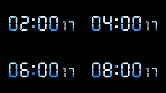 4K蓝色液晶数字顺数10分钟精确毫秒