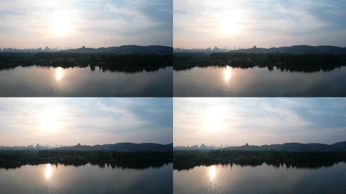 清晨杭州西湖 旅游胜地