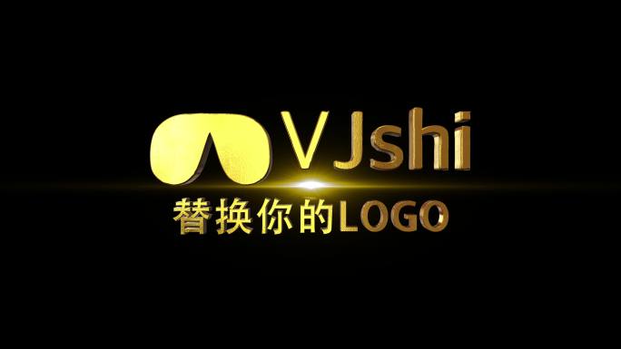 4K透明通道金色LOGO文字预设AE模板