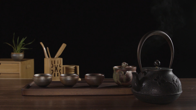 茶具禅意茶文化光影惬意暗调神秘电商产品
