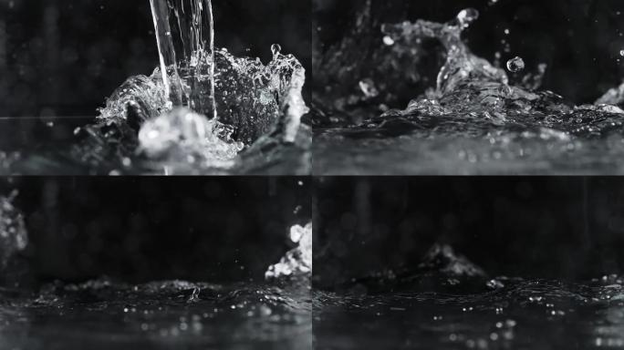 慢镜头拍摄冲倒水唯美创意视频