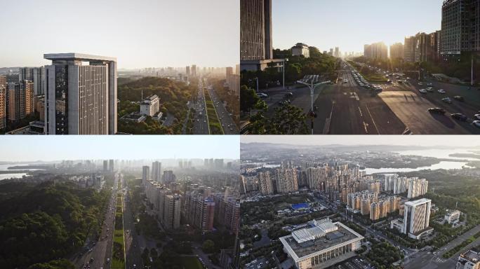2022岳阳大道城市地标航拍视频