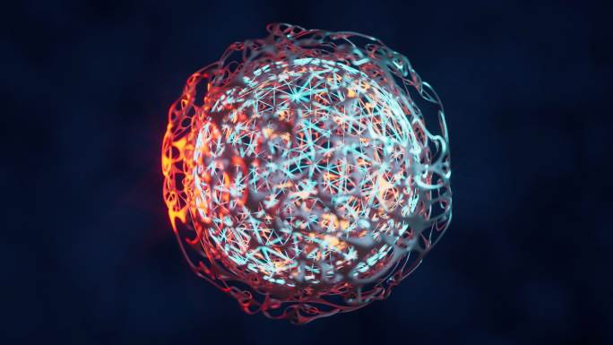 球状有机体结构3D渲染
