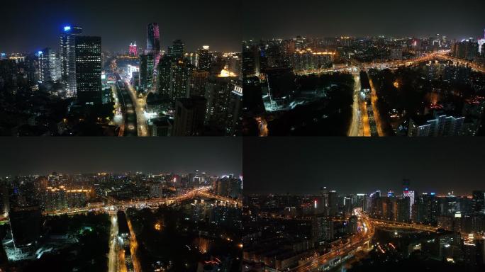 上海长宁区长宁路凯旋路龙之梦夜景4K航拍