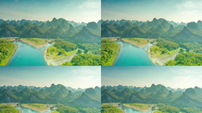 桂林乌桕滩航拍延时大气经典山水风景片头