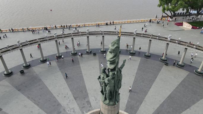 哈尔滨 防洪 纪念塔 城市 航拍