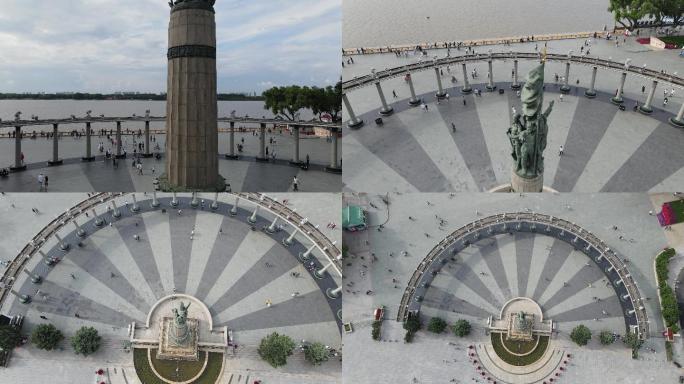 哈尔滨 防洪 纪念塔 城市 航拍