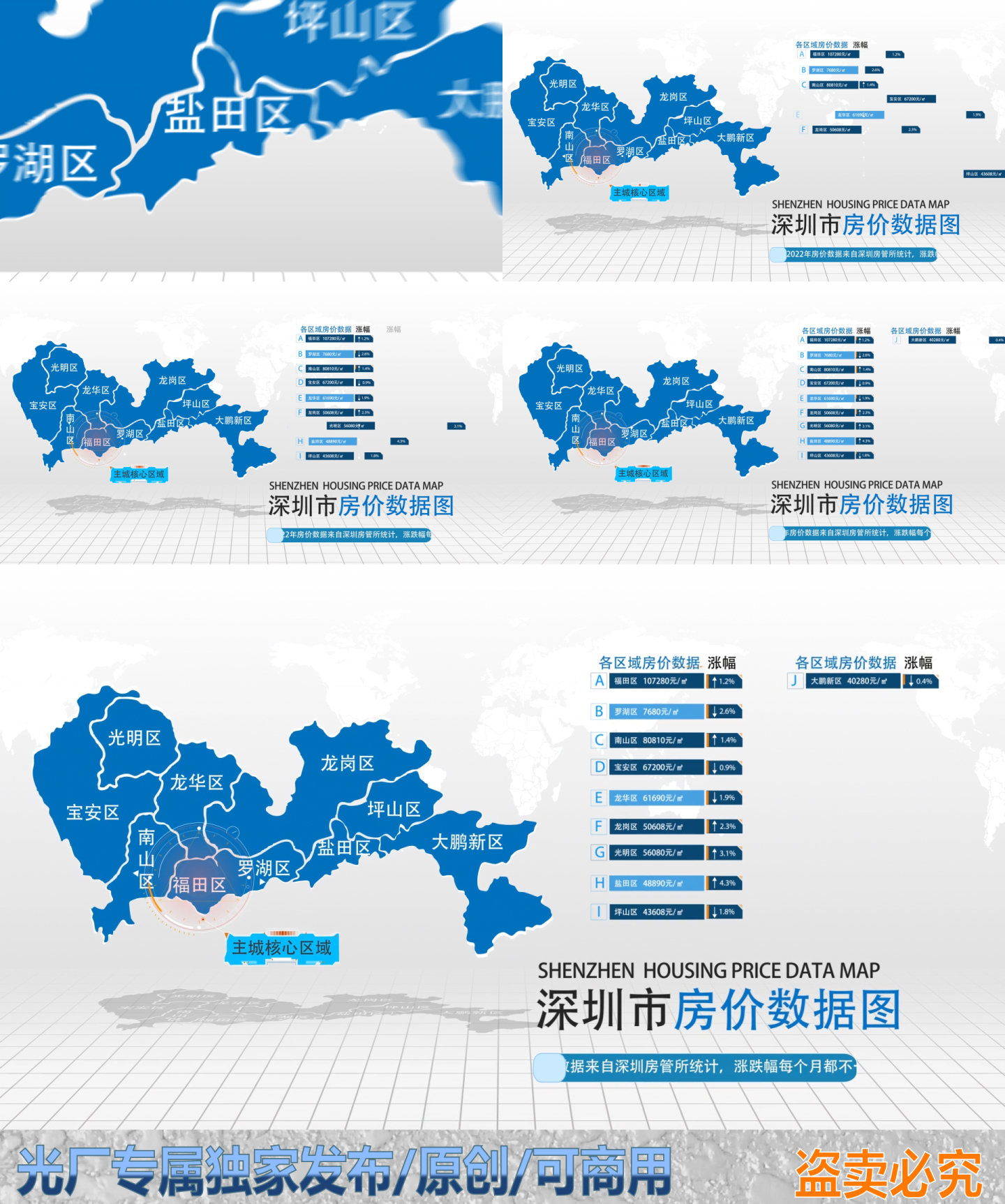 深圳房价数据图AE模板