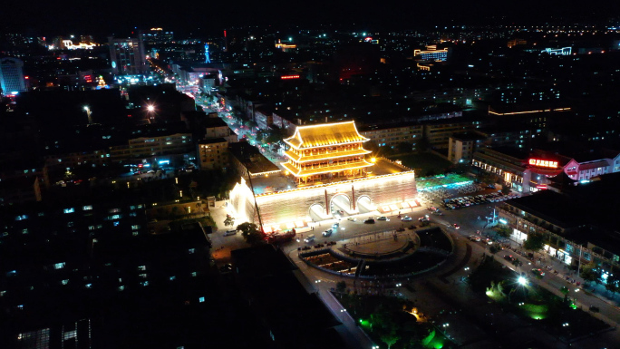 2K武威城市夜景航拍