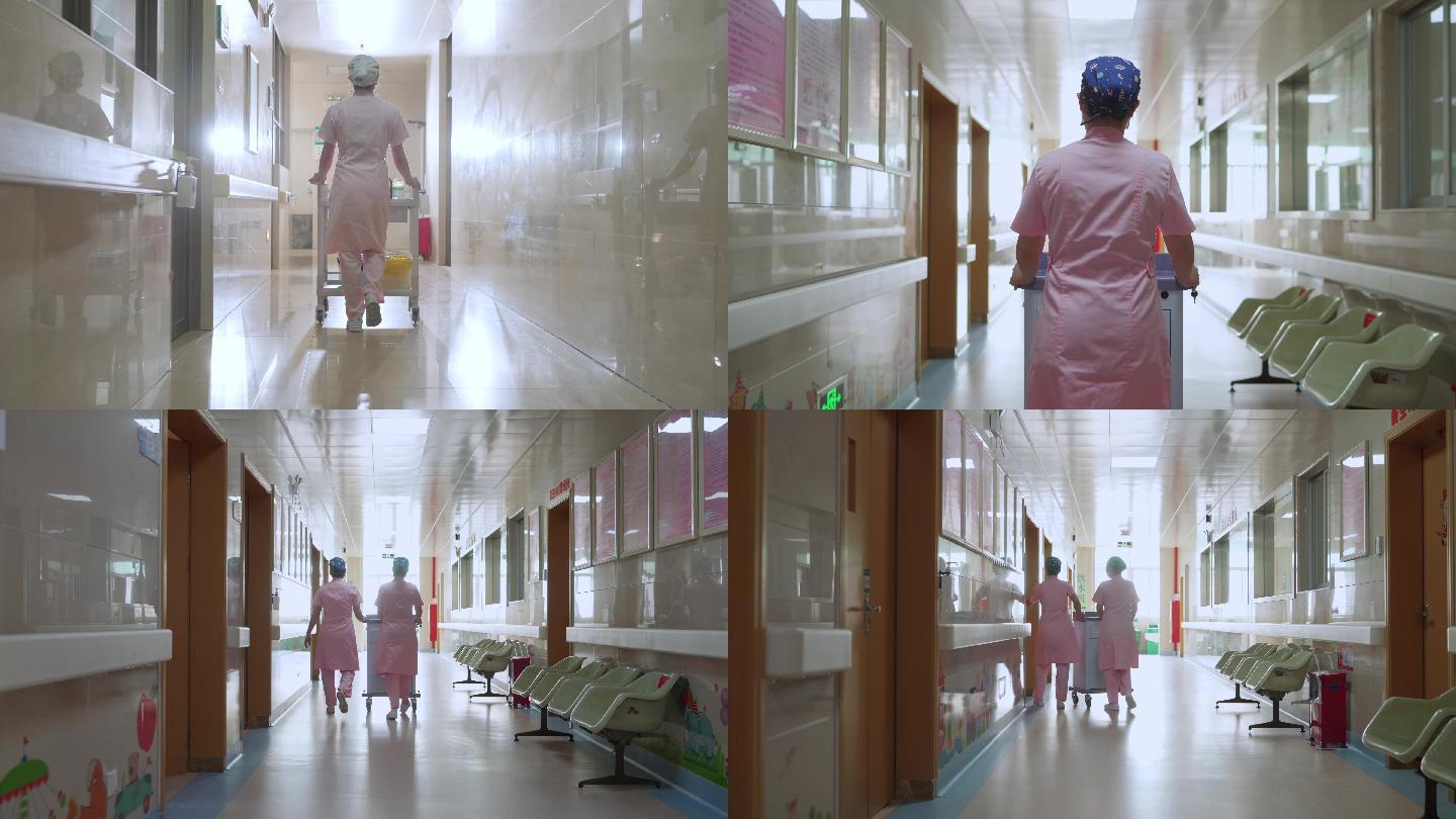 护士在楼廊行走