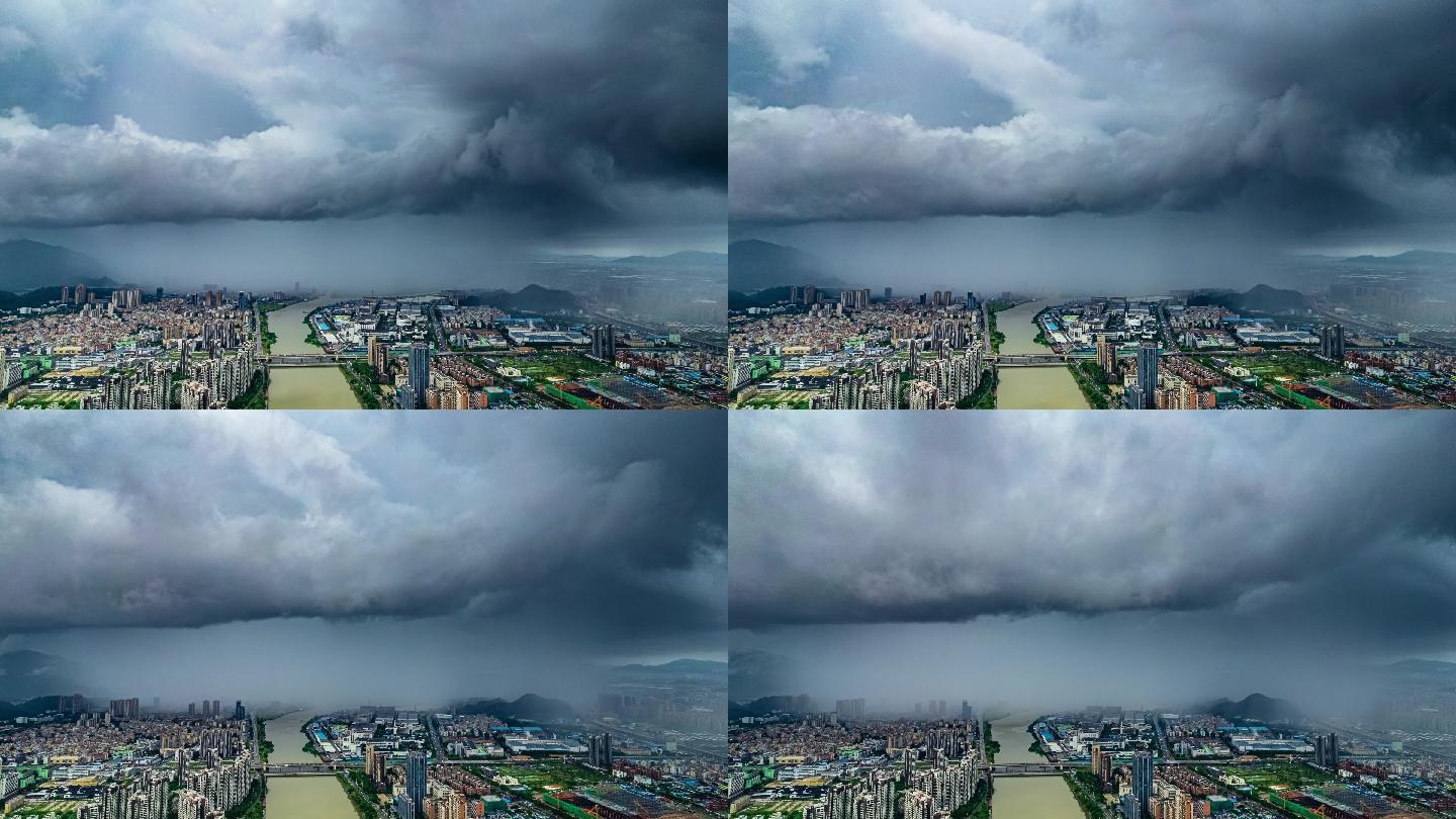 4K高清城市风暴移动过程延时摄影