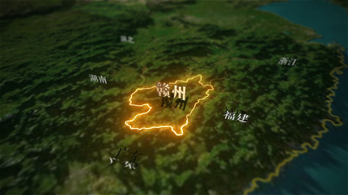 赣州地形图 赣
