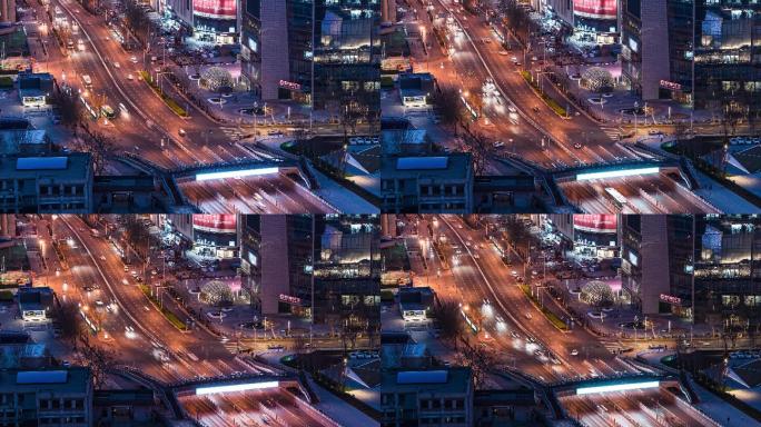 中山路城市夜景车流延时