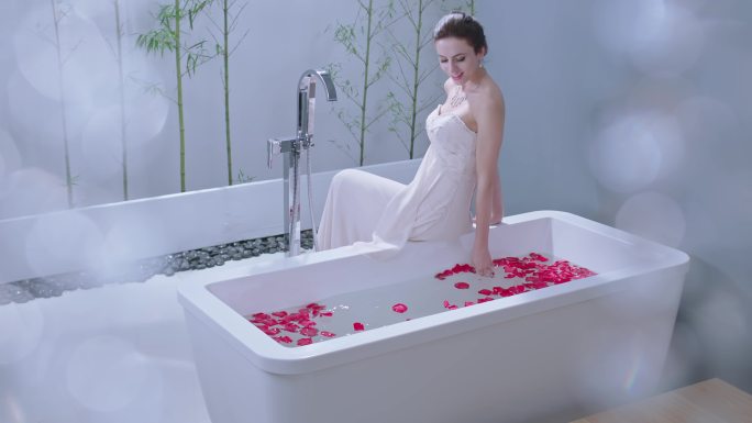 模特 外国模特 洗浴 浴缸 浴池