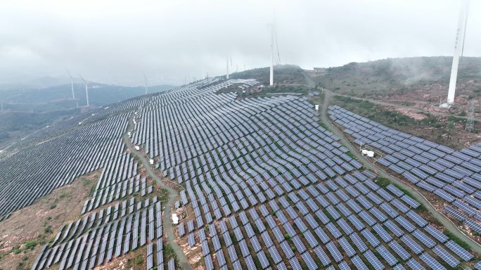 电网电力发电太阳能发电站能源风车风力