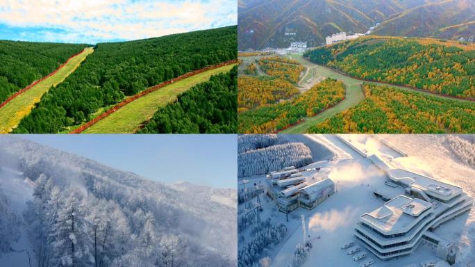 滑雪场一年四季风光宣传片