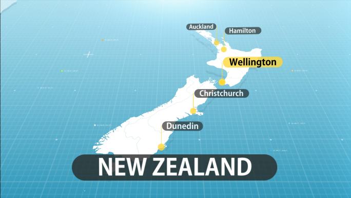 新西兰地图区位优势辐射地区展示地理位置