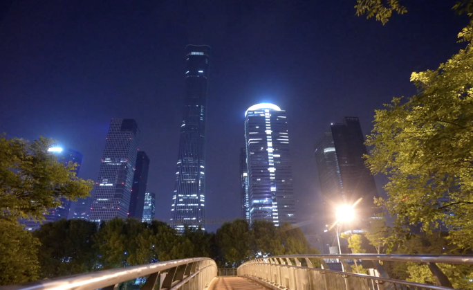 北京城市夜景/车流/CBD