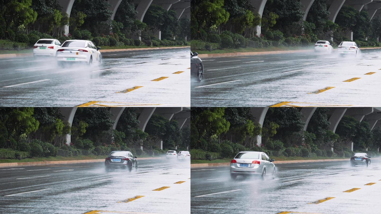 4K正版-雨中出行通勤的车辆