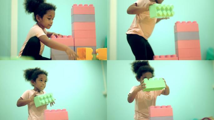 玩积木的小女孩智力拓展