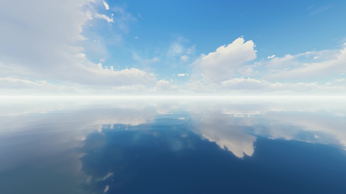 天空湖面镜面海面