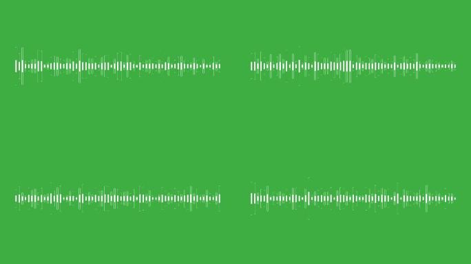 4K条形图和白色线性上升图，-图形用户界面，哑光-数字声谱声音均衡器效果绿色屏幕。哑光库存技术