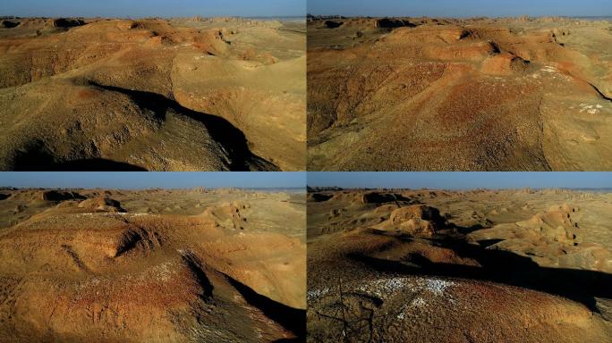 戈壁沙漠鸟瞰图无人区荒漠荒原