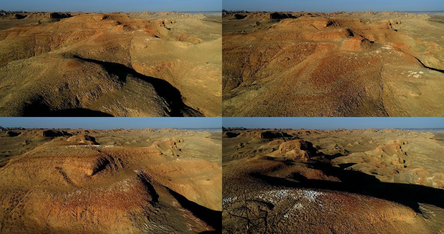 戈壁沙漠鸟瞰图无人区荒漠荒原