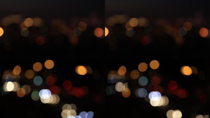 城市夜景虚焦实拍光斑效果