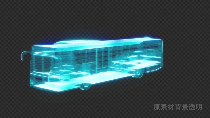 4K全息公交车（带透明背景）
