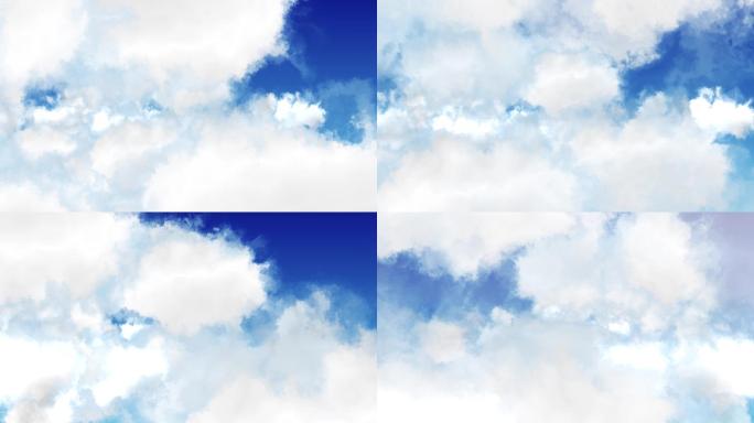 天空白云穿梭ae模板