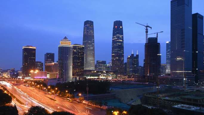 北京地标建筑日夜转换夜景延时