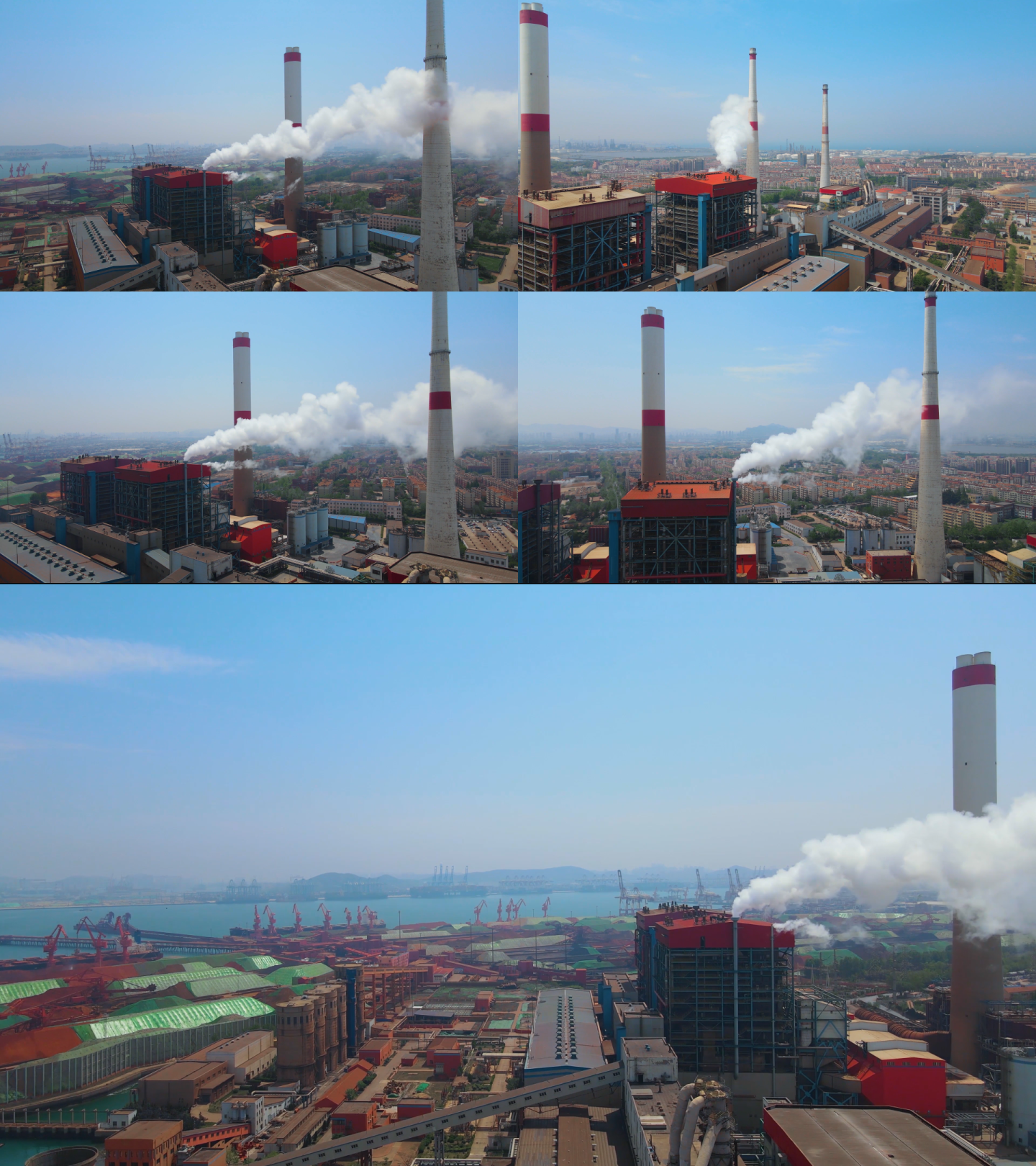 能源煤炭运输热力生产航拍视频
