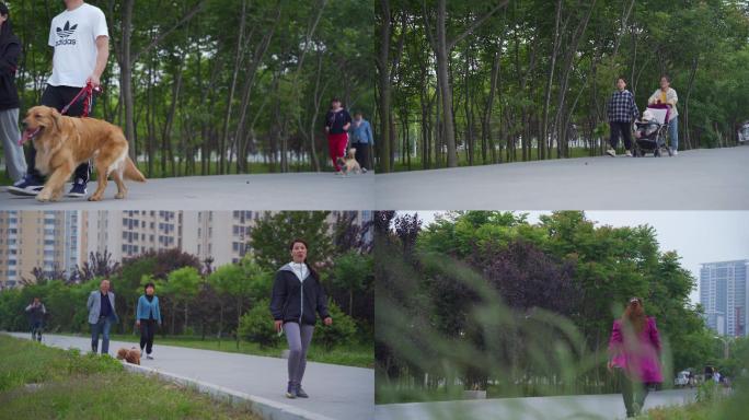 【原创】城市人群河边散步镜头合集