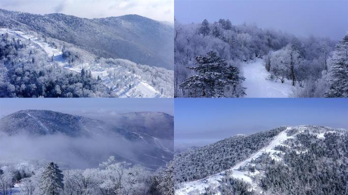 北大湖大雪后空镜 大雪后航拍4K