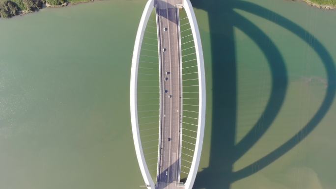 南宁大桥俯拍航拍光影艺术效果