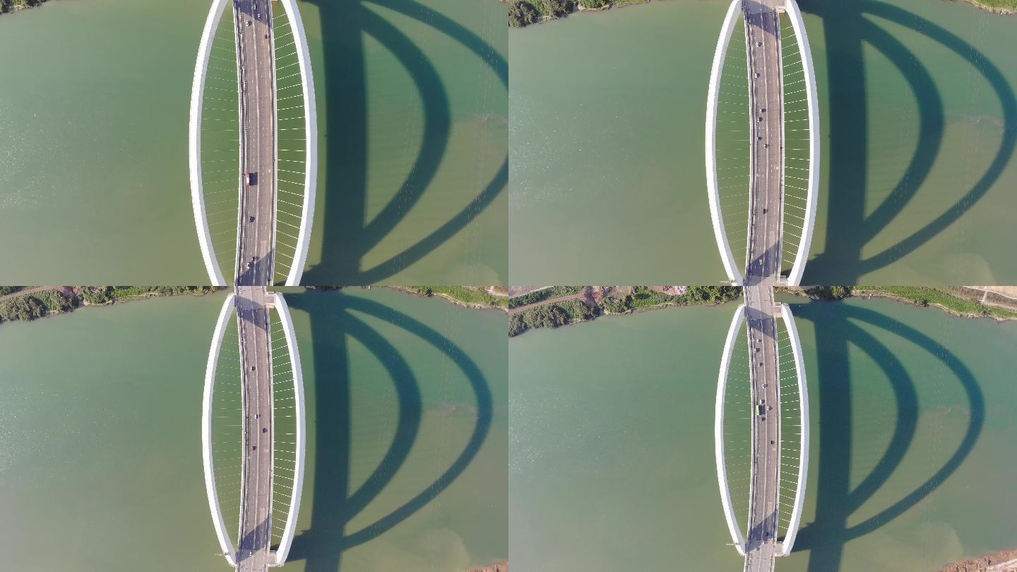 南宁大桥俯拍航拍光影艺术效果