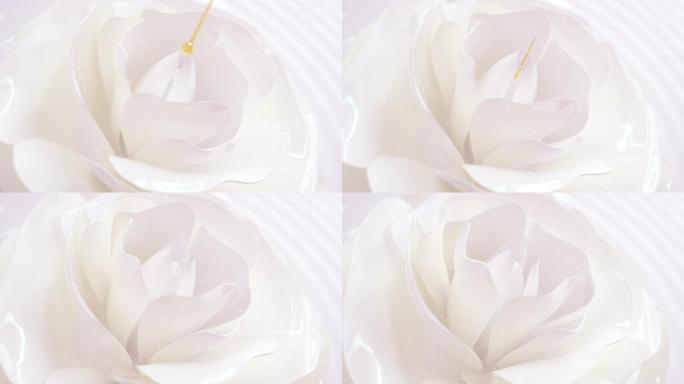 白色玫瑰花散发粒子化妆品植物精华萃取素材