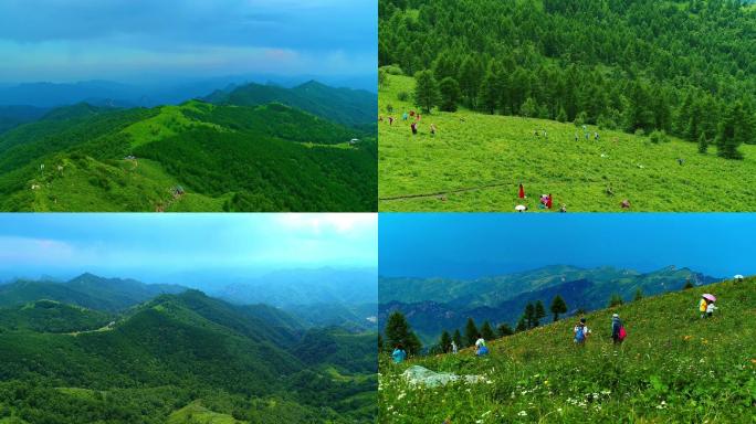 驼梁 航拍 平山 山区航拍 爬山