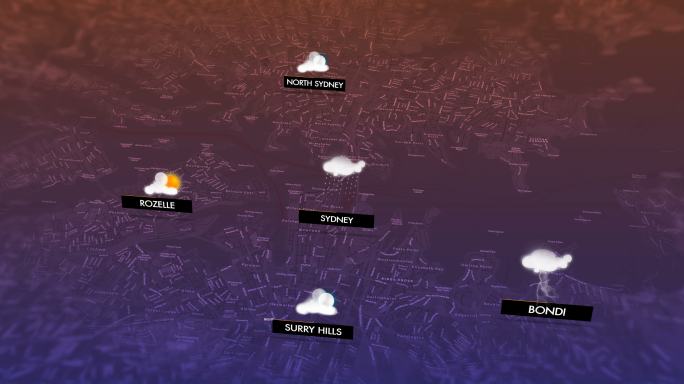 悉尼地图上的天气预报