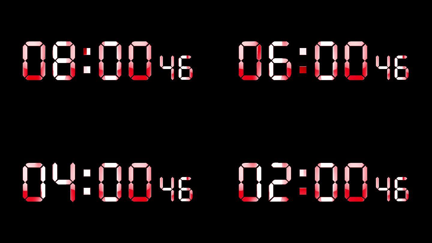4K红色液晶数字倒数10分钟精确毫秒 2