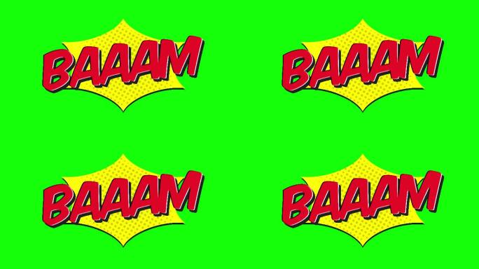 BAAAM-漫画波普艺术文本视频4K，色度关键词动画