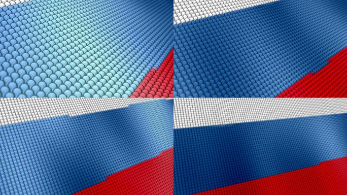 俄罗斯国旗特效动画vj合成元素hud全息