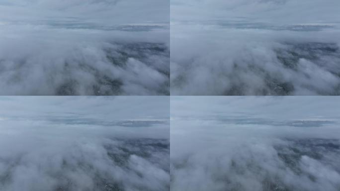 【4K正版】航拍阴雨天的云层